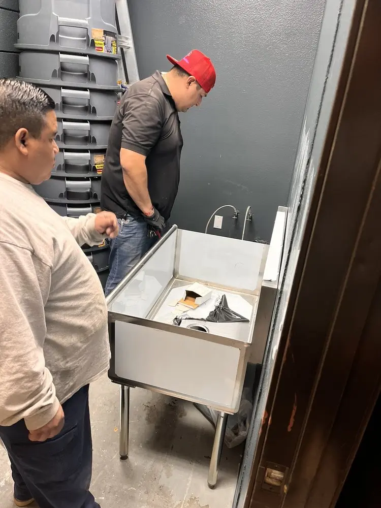 Commercial plumbing and sink installation in Cashion
